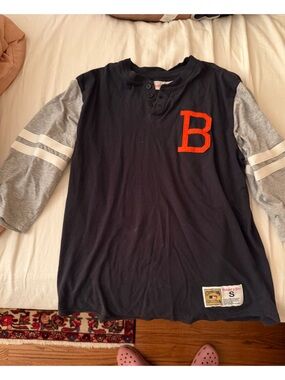 Navy and Gray Henley with Orange 'B' Patch Baltimore Orioles women’s size S
